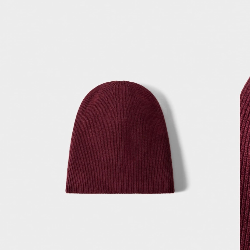 Aritzia Burgundy Knit Beanie